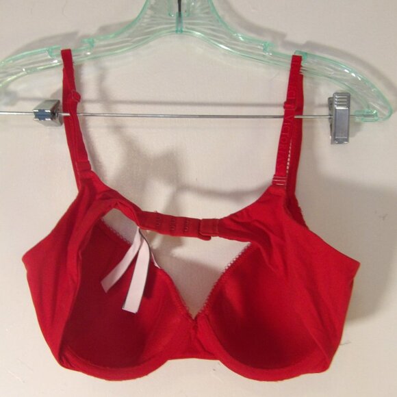 Victoria's Secret Red Lace Detail Bra Sz 34/C - Picture 4 of 7